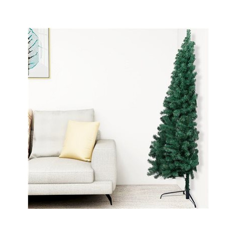 Umělý vánoční půl stromek se stojanem zelený 180 cm PVC SHUMEE