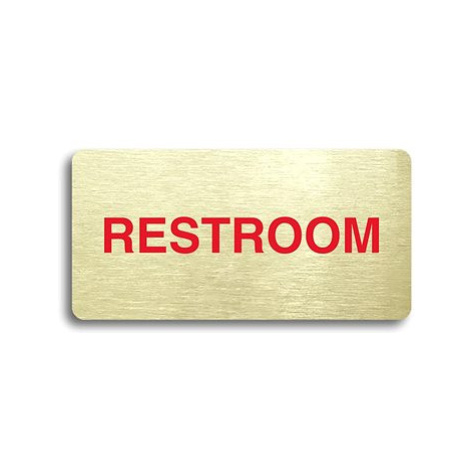 Accept Piktogram "RESTROOM" (160 × 80 mm) (zlatá tabulka - barevný tisk bez rámečku)