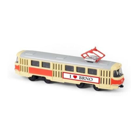 Kovová česká retro tramvaj 16 cm BRNO