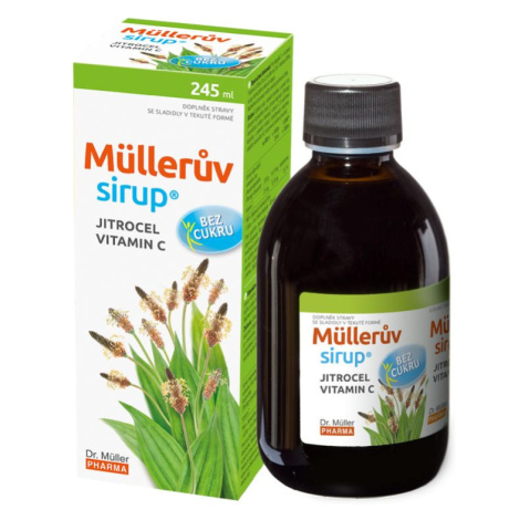 Dr. Müller Müllerův sirup s jitrocelem a vitaminem C bez cukru 245 ml Dr.Müller