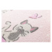 Dětský metrážový koberec KOČKY růžový