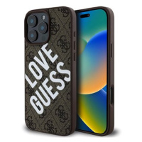 Guess PU Leather 4G Big Love Logo MagSafe Zadní Kryt pro iPhone 16 Pro Max Brown