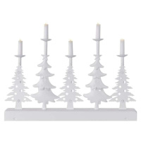 EMOS LED svícen – vánoční stromy se svíčkami, 24 cm, 2x AA, vnitřní, teplá bílá, časovač DCAW14