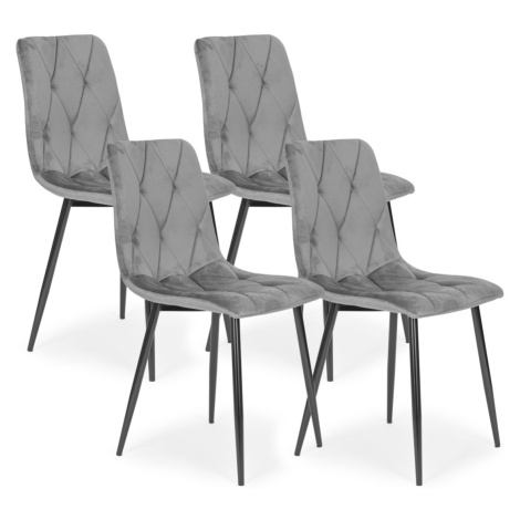 MODERNHOME Sada 4 ks jídelních židlí Heavenly šedá