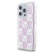 DKNY Liquid Glitter Checkered Pattern kryt iPhone 15 Pro růžový