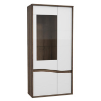 Vitrína White Sea 95cm Ušlechtilý Dub/Bílý Lesk