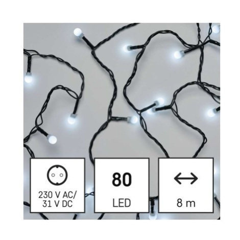 EMOS Světelný LED řetěz Cherry s časovačem 8 m studená bílá