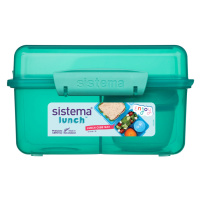 SISTEMA Lunch Krabička 3 komory + kelímek (víčko) zelená 2 l