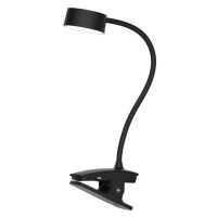 Solight LED stolní nabíjecí lampička, 2W, 210lm, 3CCT, černá, clip