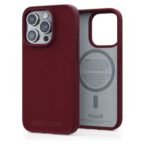 NJORD Suede MagSafe kryt iPhone 15 Pro červený