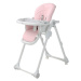 Bo Jungle Jídelní židlička B-Dinner chair wheely růžová