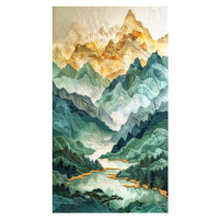 Ilustrace Mountains 25, Bilge Paksoylu, 22.5x40 cm