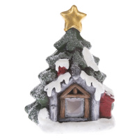 Vánoční dekorace Svítící domek se stromkem, 12 x 15,6 x 9,4 cm, LED