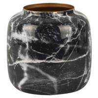 Černo-bílá železná váza PT LIVING Marble, výška 19,5 cm