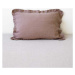 Starofialový lněný povlak na polštář s řaseným lemem Linen Tales, 50 x 60 cm
