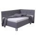 Rohová postel s matrací AFRODITE šedá, 140x200 cm