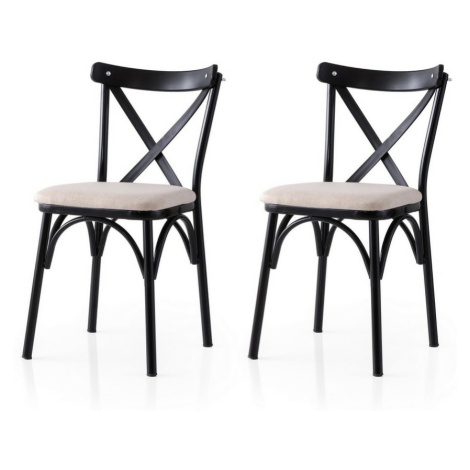 Sada jídelních židlí Ekol Cream and Black, 2 ks Hanah Home