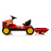 Šlapací traktor s přívěsem G206 červený