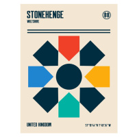 Ilustrace Stonehenge Travel Poster, Retrodrome, 30x40 cm