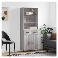 vidaXL Skříň highboard šedá sonoma 69,5 x 34 x 180 cm kompozitní dřevo