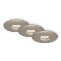 BRILONER 3ks sada LED vestavné svítidlo, pr. 4,5 cm, 1,8 W, matný nikl IP44 BRI 7240-032