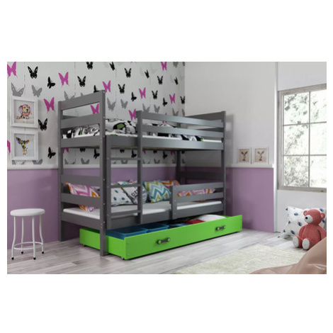 Dětská patrová postel ERYK 90x200 cm - grafit BMS