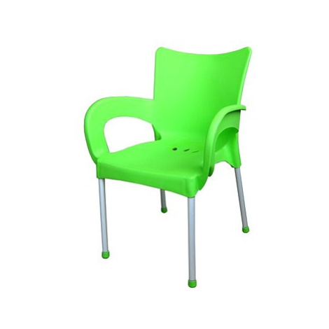 MEGAPLAST Židle zahradní SMART plast, AL nohy, zelená