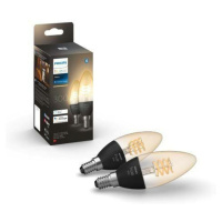PHILIPS HUE Hue Bluetooth LED White set 2ks filamentových žárovek Philips svíčka 8719514302211 E