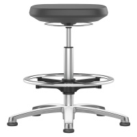 bimos Pracovní stolička LABSIT, podlahové patky a nožní kruh, černá, výška 520 - 770 mm