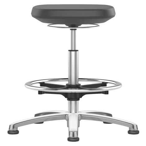 bimos Pracovní stolička LABSIT, podlahové patky a nožní kruh, černá, výška 520 - 770 mm