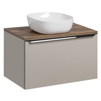 Comad Závěsná skříňka Santa Fe s deskou a umyvadlem 80 cm taupe/dub santa fe vintage