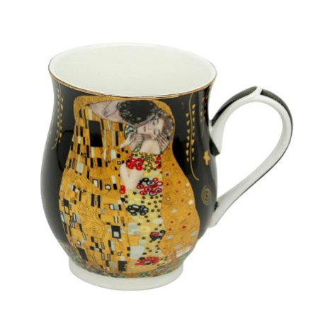 Home Elements Porcelánový hrnek 350 ml, Klimt Polibek černý