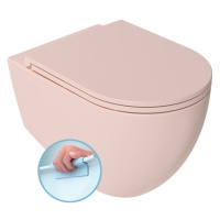 ISVEA INFINITY závěsná WC mísa, Rimless, 36,5x53cm, růžová Salmon 10NF02001-2S