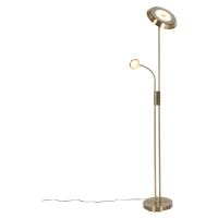 Bronzová stojací lampa včetně LED a stmívače s lampičkou na čtení - Fez