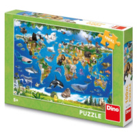 Puzzle XL Mapa zvířat 100 dílků