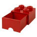 LEGO úložný box 4 s šuplíkem - červená