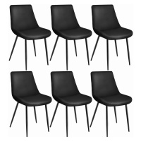 tectake 404931 sada 6 ks židlí monroe v sametovém vzhledu - černá - černá