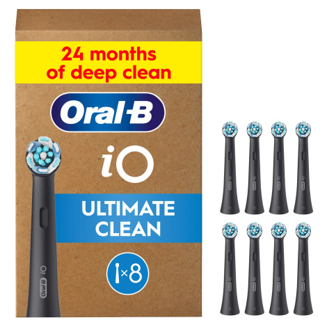 Oral-B iO Ultimate Clean Black, originální náhradní kulaté kartáčkové hlavy, 8 ks