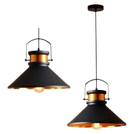 Závěsné stropní svítidlo RETRO LOFT s kovovým stínidlem 360mm, patice 1xE27, černé LED21