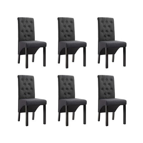 Jídelní židle 6 ks tmavě šedé textil SHUMEE