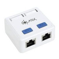 Zásuvka Solarix CAT5E STP 2 x RJ45 na omítku bílá