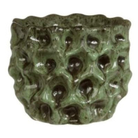 Obal kulatý DENTED keramika glazovaný zelená 13cm