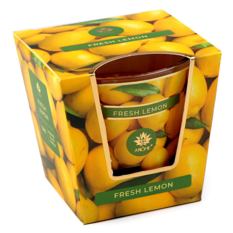 Vonná svíčka ve skle 120 g Varianta: 18 (Fresh Lemon) žlutá, Balení: 1 ks