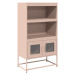 vidaXL Skříň highboard růžová 68x39x123 cm ocel