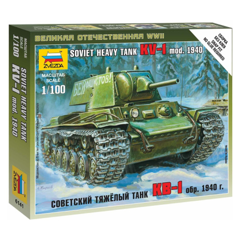 Wargames (WWII) tank 6141 - Soviet Heavy Tank KV-1 (1: 100) Zvezda