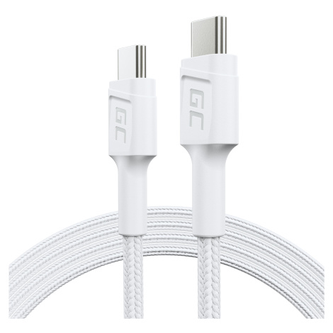 kabel bílé USB-C Typ C 1,2m Green Cell PowerStream s rychlo nabíjením Power-Delivery 60W, Ultra 