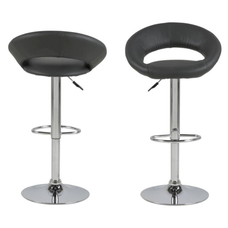 Dkton Designová barová židle Navi šedá a chromová