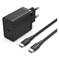 Vention 1-port 25W USB-C Wall Charger with USB-C Cable Black