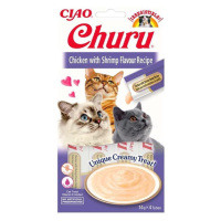 Inaba Churu cat snack Kuře s krevetovou příchutí 4x14g