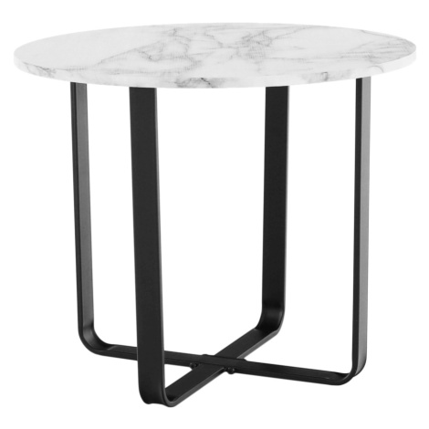 Konferenční stolek, bílý mramor/černý kov, SALINO Tempo Kondela